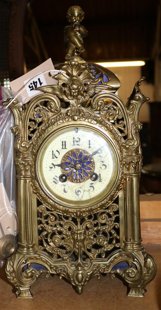 Ornate brass mantel clock